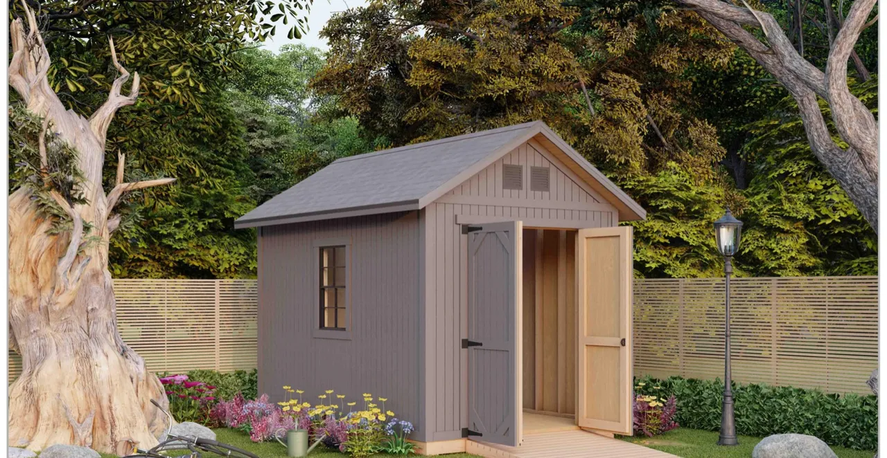 8x12 Gable Shed (Model# IS-904) - exterior render