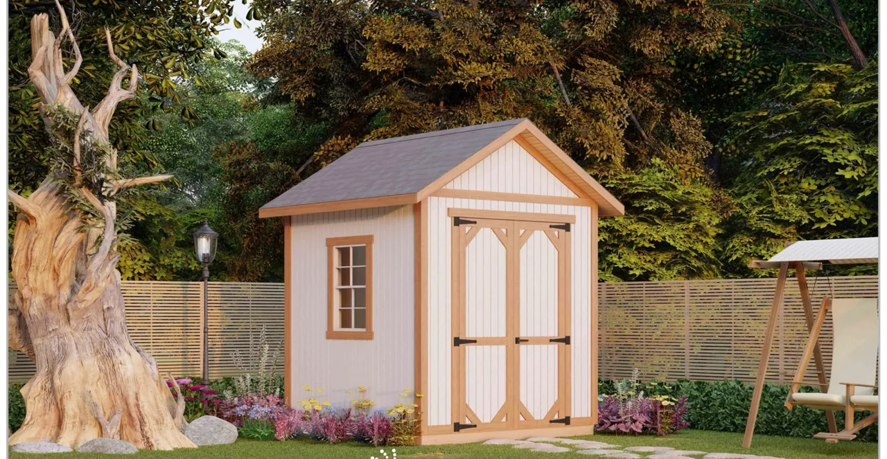 8x8 Gable Storage Shed (Model# IS-902) - exterior render
